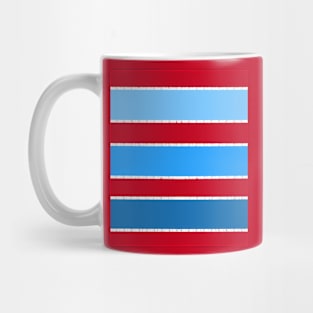 Blue and Red Nautical Wide Stripes Mug